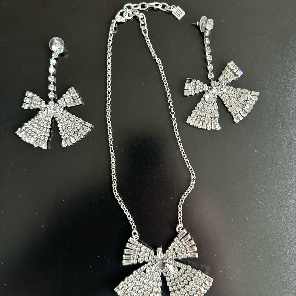 DANNIJO Sparkling Rhinestone Necklace and Earrings Matching Set